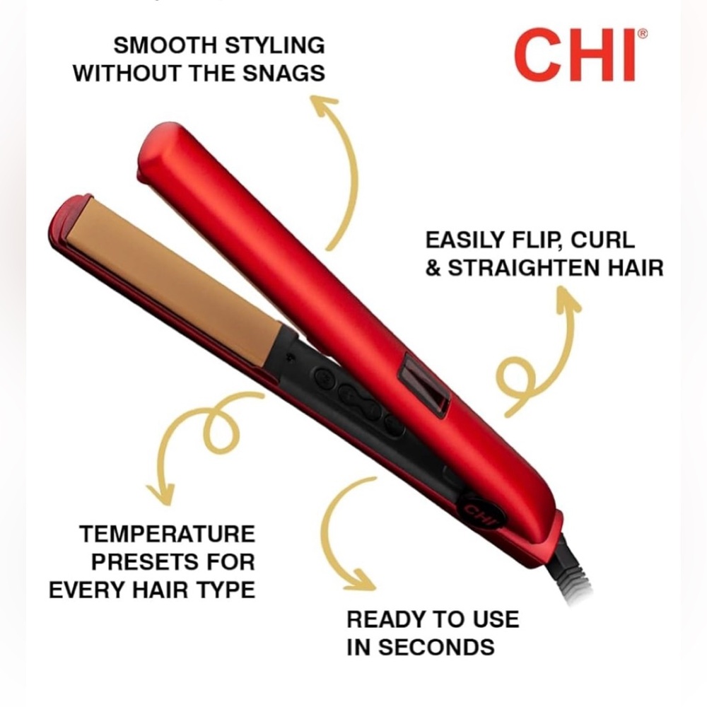 Original Ruby Red Ceramic Hairstyling Iron